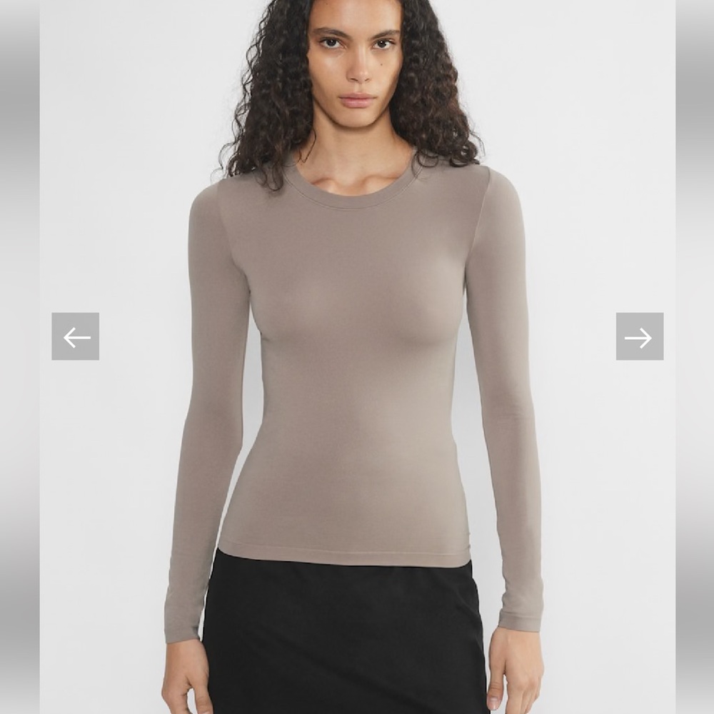 Sunday best  Long Sleeve Taupe Top